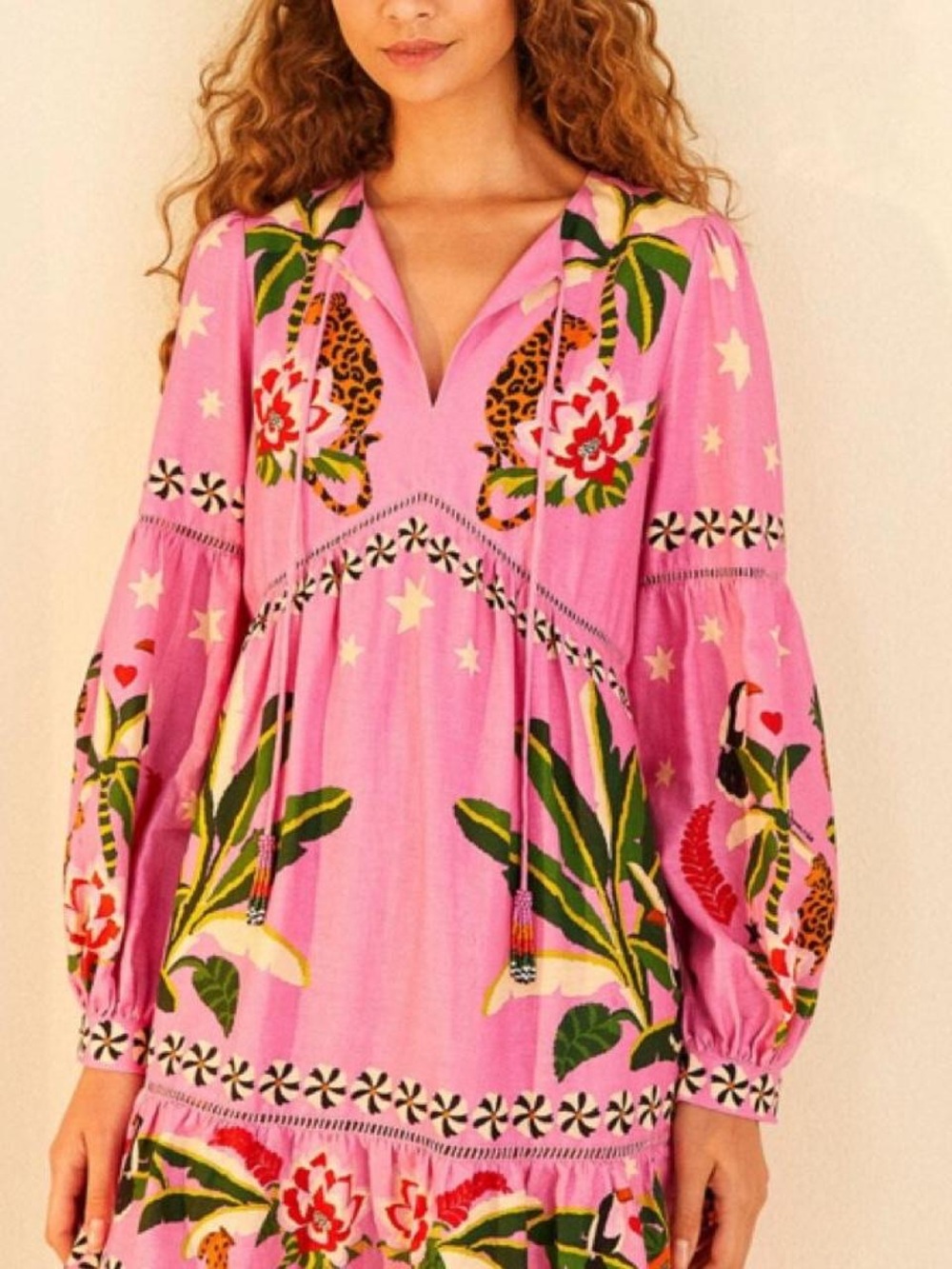 FARM Rio Pink Tropical Floral Mini Dress